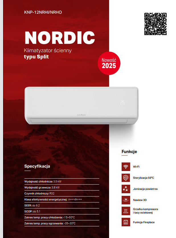 Kaisai Nordic 3.5kW - klimatyzator ścienny - obrazek 2