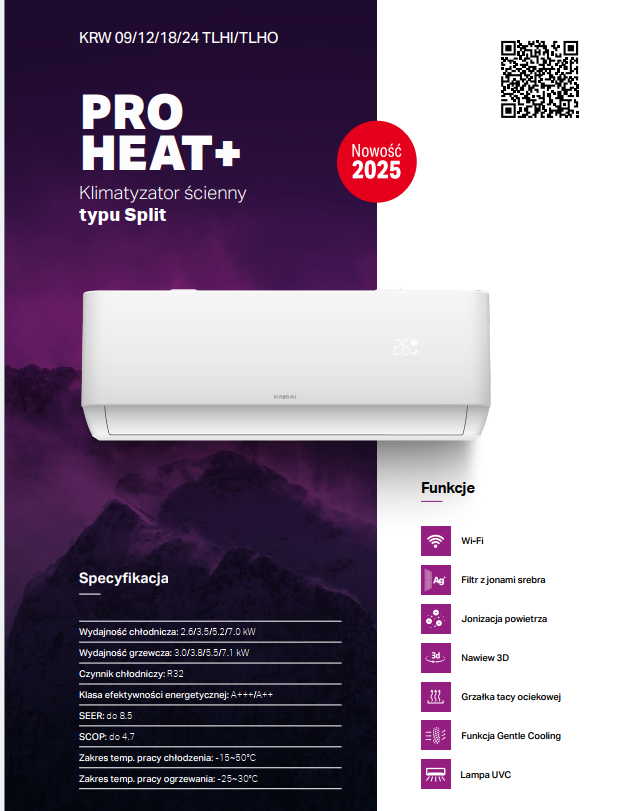 KAISAI PRO HEAT+ 3.5kW Klimatyzator ścienny - obrazek 2